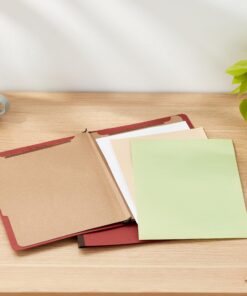 Amazon Basics Letter Size Pressboard Classification File Folder with Fasteners, 2 Dividers, 2-Inch Expansion, Red - Pack of 10 2 Divider 12 81h1S4ibb L