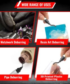 AFA Tooling - Deburring Tool with 10 Extra High Speed Steel Blades - Works on Metal, Resin, PVC Pipes, Copper, Plastic and 3D Printed Edges - Plumbing & 3D Printing Burr Removal Reamer Tool 11 BS1010 Blades 24 81h2iwUAKL