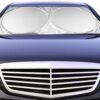 Car Windshield Sunshade (59" x 31.5") UV Protector Shields Auto & Keeps Vehicle Cooler - Easy to Use Pop Up Car Sun Shade for Standard Size Front Windshields Standard (59" x 31.5") 21 81h2jyINkYL