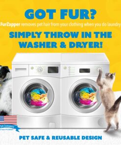 FurZapper Pet Hair Remover for Laundry, 2 Pack - Reusable Dog & Cat Hair Remover Tool As Seen on Shark Tank - Removes Pet Fur, Hair, Lint, Dander from Clothes & Laundry - One FurZapper Per Pet 2 Count 22 81h4HOy77hL