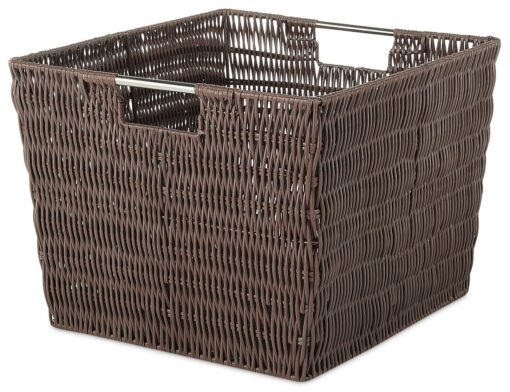 Whitmor Rattique Storage Tote Basket - Java 13W x 15D x 9.63H in. Brown 13W x 15D x 9.63H in.