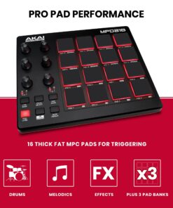Alternative view of AKAI Professional MPD218 - USB MIDI Controller with 16 MPC Drum Pads, 6 Assignable Knobs, Note Repeat & Full Level Buttons and Production Software Pad Controller Only