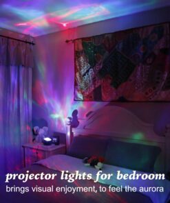Aurora Northern Light Projection LED Night Light Lamp with 8 Lighting Mode & Speaker, Relaxing Light Show for Baby Kids and Adults, Mood Light for Baby Nursery Bedroom Living Room (Black) Blue,Green 20 81h89GXaNsL