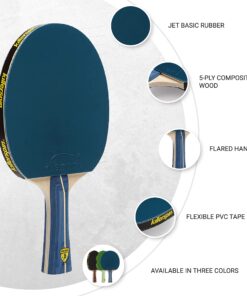 Killerspin JET200 Ping Pong Paddle, Table Tennis Racket, Table Tennis Equipment for Beginners, Table Tennis Paddle with Wood Blade, Jet Basic Rubber Grips Navy Blue 16 81h8k7IuF5L