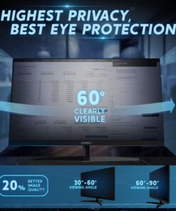 24 inch Computer Privacy Screen (16:9) - Black Security Shield - Desktop Monitor Protector - UV & Blue Light Filter by Akamai (22.0 inch Diagonally Measured, Black) 24.0" WIDESCREEN (16:9) Black Privacy 16 81h8swteMQL