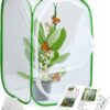RESTCLOUD Insect and Butterfly Habitat Cage Terrarium Pop-up 24 Inches Tall with 10Pcs 10ML Floral Tubes 38 81h92LPOSNL