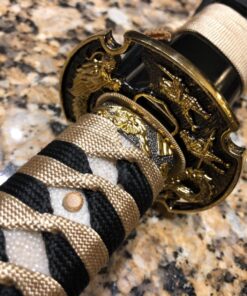 siwode Katana Handmade Full Tang Sharp, Alloy Golden Dragon Tsuba Japanese Samurai Sword High Carbon Steel 1060, 40-Inch Golden-No-BoHi 38 81h9uEgotnL