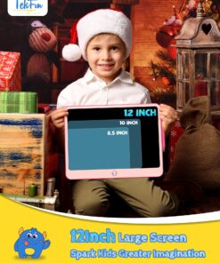 TEKFUN Kids Toys Gifts for 3+ Years Old Boys Girls Toddler, 12inch LCD Writing Tablet Erasable Drawing Tablet Writing Pads, Kids Travel Toys Boys Girls Birthday Gifts Age 3 4 5 6 7 (Pink) Pink 20 81hB1pYoVkL