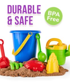 Click N' Play Beach Toys for Kids 3-10 - 18pc Sand Toys Including Sand Buckets for Kids with Sifter, Watering Can, Rake, 4 Hand Tools, 10 Sand Molds & Mesh Beach Toy Bag - Sandbox Toys for Toddlers 18 pc Beach set 21 81hCdTlSq1L