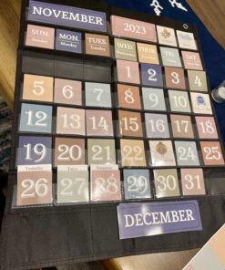 Godery Boho Calendar Pocket Chart for Classroom Cards Add-On School Supplies Teacher Decorations Bulletin Board Pre-K to 6th Grade, Black-1 Boho Black-1 23 81hDn3K3cdL