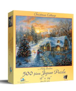 SUNSOUT INC - Christmas Cottage - 500 pc Jigsaw Puzzle by Artist: Nicky Boehme - Finished Size 18" x 24" Christmas - MPN# 19224 7 81hEDZ4GB3L
