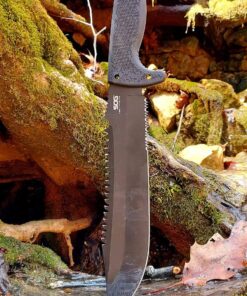 SOG Jungle Primitive Fixed Blade- Field and Camping Tactical Machete with Sheath for Clearing Brush, Full Tang Survival Knife 15.3 Inches (F03TN-CP), Steel,Black 41 81hEbhXWg5L