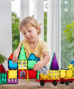 Alternative view of Shapemags 100 Piece Set 100 Pcs Magnet Building Tiles Magnetic Blocks - 5 Shapes Basic Starter Set 3D Construction Building Blocks Magnetic Tiles Set for Kids