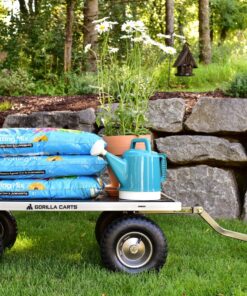 Gorilla Carts GOR1001-COM Steel Utility Cart, Heavy-Duty Convertible 2-in-1 Handle and Removable Sides, 7 cu ft, 1000 lb, Capacity, Gray, 1 pack 49 81hF2m4MQKL