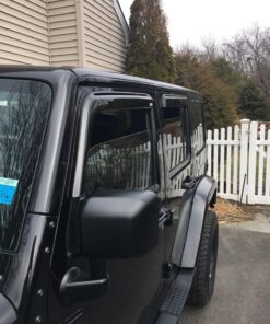 Rugged Ridge | Window Rain Deflectors | 11351.12 | Fits 2007-2018 Jeep Wrangler JKU 4-Door 32 81hFJ3PrADL