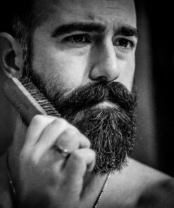 Beard Brush by ZilberHaar - Stiff Boar Bristles - Beard Grooming Brush for Men - Straightens and Promotes beard growth - Works with Beard Oil and Balm to Soften Beard – For beard kits - 6 inches long Brown 6 Inch (Pack of 1) 34 81hFekJRKmL