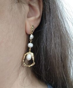 Baroque Pearl Drop 14K Gold Statement Dangle Earrings for Women Modern Irregular Pearl 28 81hFqgc0a2L