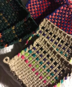 Friendly Loom 7" Potholder Kit Green Metal Loom and Bright Rainbow Color Cotton Loops, Makes 2 Potholders, MADE IN THE USA by Harrisville Designs. Multicolor 50 81hGDftrBqL