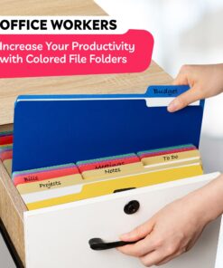 Colored File Folders - Colored Folders - Colored File Folders Letter Size - File Folders - File Folders Letter Size - Color File Folders - Color Folders - (30 Pack, 8.5 x 11", 1/3 Cut Tabs, 5 Colors) 30 Pack 20 81hGd5JnVmL