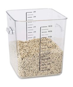 Rubbermaid Commercial Products Plastic Space Saving Square Food Storage Container For Kitchen/Sous Vide/Food Prep, 18 Quart, Clear (FG631800CLR) 18 Qt. 21 81hGwab26hL