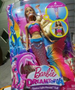 Barbie Dreamtopia Doll, Rainbow Lights Mermaid with Glimmering Light-Up Rainbow Tail, Headband and Blonde Hair Twinkle Lights 51 81hHVzCPHxL