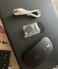 Uiosmuph LED Wireless Mouse, G12 Slim Rechargeable Silent Mouse, 2.4G Portable USB Optical Computer Mice with USB Receiver and Type C Adapter (Matte Black) Matte Black 38 81hHe0jLsQL