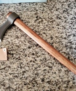 BLADED Throwing Hatchet w/ Sheath - Made in USA Axe w/ Forged 4140 Steel Head & 100% American Hickory Wood Handle - Small Competition & Survival Tomahawk - Kindling, Camping & Chopping Metal Hand Hawk Natural Steel 23 81hHs1FlNiL