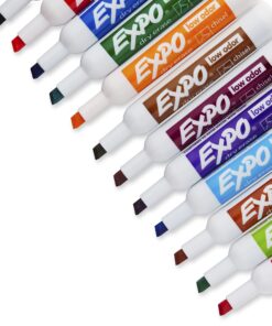 Alternative view of EXPO Low Odor Dry Erase Markers, Chisel Tip, Assorted Colors, 12 Count 12 Count (Pack of 1)