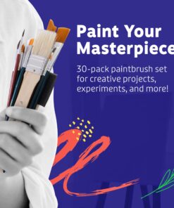 Artlicious Paint Brushes - Acrylic Paint Set and Detail Paint Brushes for Kids - Use with Craft, Watercolor, Oil, Gouache Paints, Face Art, Washable Paints, Miniature Detailing and Rock Painting 30 Pack 11 81hIlrt1QaL