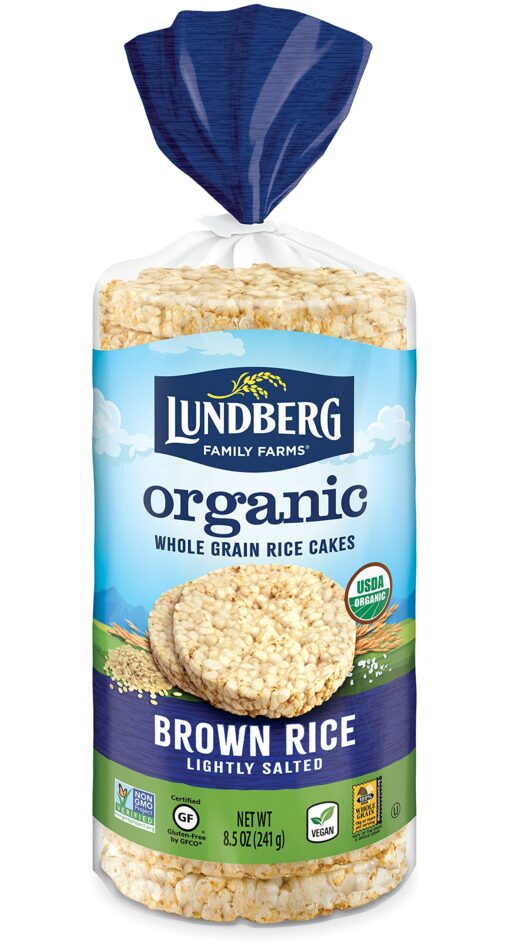 Lundberg Organic Brown Rice Cakes Lightly Salted, 8.5 Oz