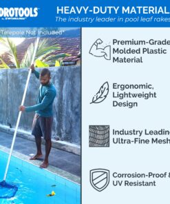 SWIMLINE HYDROTOOLS 8040 Leaf Net For Inground Above Ground Pool Pond | Extra Large Skimmer Net Cleaning Tool & Ultra Fine Deep Mesh Bag | Durable Reinforced Plastic Frame | For Debris Bugs Pickup Heavy Duty (Molded) 18 81hJzEhLXwL 4