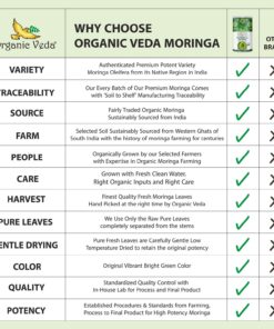 Organic Veda Moringa Powder – 100% Pure and Organic USDA Certified Moringa Leaf Powder for Overall Health – Non-GMO Whole Green Super Food Nutrition to Boost Immunity, 1lb (Pack of 1) 26 81hM8R LEWL