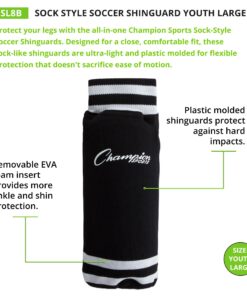 Champion Sports Youth Sock Style Soccer Shin Guards 12 81hMhBLzSsL
