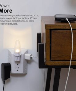 GE 6-Outlet Extender, Grounded Wall Tap, Adapter Spaced Outlets, 3-Prong, Multiple Plug, Quick and Easy Install, Cruise Essentials, UL Listed, White, 50759 1 Pack Standard Power Strip 30 81hN5MuxgL