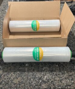 Stretch Film/Wrap with Handles, CreGear 15 Inch x 1000 Feet Shrink Wrap 2 Pack, Industrial Strength Plastic Wrap Roll, Heavy Duty Shrink Film Rolls for Moving Packing Storage Pallet, 60 Gauge, Clear Clear-15*1000*60-2pack 43 81hNuBH9vFL