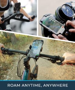 Roam Bike Phone Mount - Motorcycle Phone Mount- 360° Rotation with Universal Handlebar Fit for Bikes, Motorcycles, Scooters, Strollers - Mount Compatible w/All iPhone & Android Phones 4.5" to 6.7" Matte Black 28 81hOFii6r3L