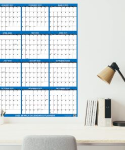 24" x 36" SwiftGlimpse 2024 Wall Calendar Erasable Large Wet & Dry Erase Laminated 12 Month Annual Yearly Wall Planner, Reversible, Horizontal/Vertical, Navy 12 81hOVL7F5UL