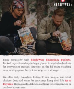 READYWISE - Gluten Free Bucket, 84 Servings, Emergency, MRE Meal Food Supply, Premade, Freeze Dried Survival Food for Hiking, Adventure & Camping Essentials, Individually Packaged, 25 Year Shelf Life 84 Servings - Gluten Free Bucket 16 81hTFVuF1fL 1
