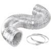 iPower GLDUCT8X25C 8 inch 25 feet Non-Insulated Flex Air Aluminum Foil Ducting Dryer Vent Hose for HVAC Ventilation with 2 Clamps, 8", Silver 8 in 25 ft 1 Pack 24 81hTOORwDLL