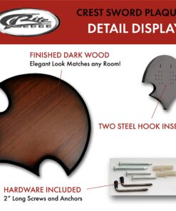 SZCO Supplies Universal Crest Sword Plaque Hanger W/Hardware, brown, One Size (210653) 17 81hUZfgnRS