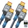 10K 8K HDMI 2.1 Cable 2-Pack 6.6FT, Highwings Certified 48Gbps Ultra High Speed Slim HDMI Cord, Support 4K@120Hz 8K@60Hz, HDCP 2.2&2.3, Dynamic HDR,eARC,DTS:X, Compatible with Roku TV/HDTV/PS5/Blu-ray 6.6 feet Grey 25 81hVHuKKdoL