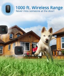 Dog Bell for Potty Training - Touch Activated Wireless Dog Door Bell for Puppy Training - Waterproof Pet Training Bell w/Over 1000-Feet Range, 50 Door Chimes, 4 Adjustable Volume Levels, LED Flash 13 81hXR4jVMeL 1