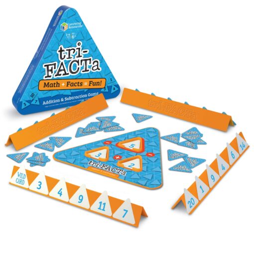 Learning Resources tri-FACTa Addition and Subtraction Game, Early Math Skills, Ages 6+.,Multi-color,10 W in