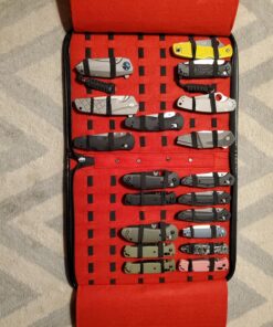 UNITED CUTLERY Large Pocket Knife Storage Case – Faux Leather Exterior, Felt-Lined Interior, Elastic Straps for Knives, Zipper Closure, Holds 40 Knives, For Protecting and Storing Knife Collection 36 81hZqEJApL