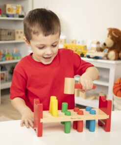 Melissa & Doug Deluxe Wooden Pound-A-Peg Toy With Hammer Standard 13 81hajnufveL 2