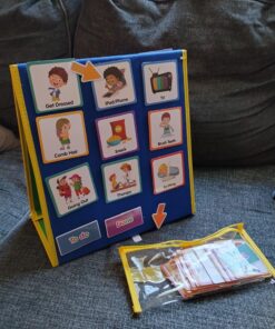 Godery Large Visual Schedule for Kids Chore Reward Chart,Bedtime Routine Chart for Toddlers,Double Side Schedule Board With 109 Cards for Home School Planner,Autism Learning Materials. 43 81hbFk2tXAL