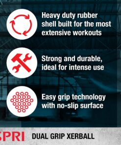 SPRI Xerball Medicine Ball with Handles - Weighted Ball for Exercise (6 lbs, 8, 10, 12, 14, 16, 18, 20 Pounds) - Med Ball for Abs, Core, Crossfit, Strength Training B) 8-Pound (Black) 9 81hbk8gVPBL