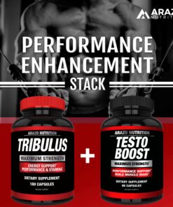 Arazo Nutrition TestoBoost Test Booster Supplement - Potent & Natural Herbal Pills - Boost Muscle Growth - Tribulus, Horny Goat Weed, Hawthorn, Zinc, Minerals 29 81hd2PElTnL 2