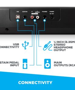 Alesis Recital – 88 Key Digital Piano Keyboard with Semi Weighted Keys, 2x20W Speakers, 5 Voices, Split, Layer and Lesson Mode, FX and Piano Lessons Piano Only 28 81he u UiL