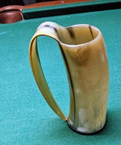 AleHorn Original Handcrafted Authentic Viking Drinking Horn Tankard for Beer Mead Ale - Genuine Medieval Inspired Stein Mug Food Safe Vessel with Handle (XL - 20oz, Durable Resin Base) XL - 20oz 39 81hg EmlLgL